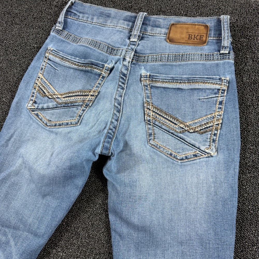 BKE Jake Jeans Men's 28R Straight Leg Light Wash Denim Low Rise Stretch Western